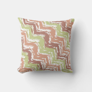 Spice Scribble Chevron ZigZag Throw Pillow