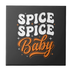 Spice Spice Baby Halloween Retro Typography Design Tile
