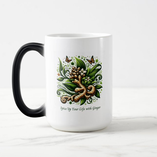 "Spice Up Your Life With Ginnger" Herbal  Magic Mug (Left)