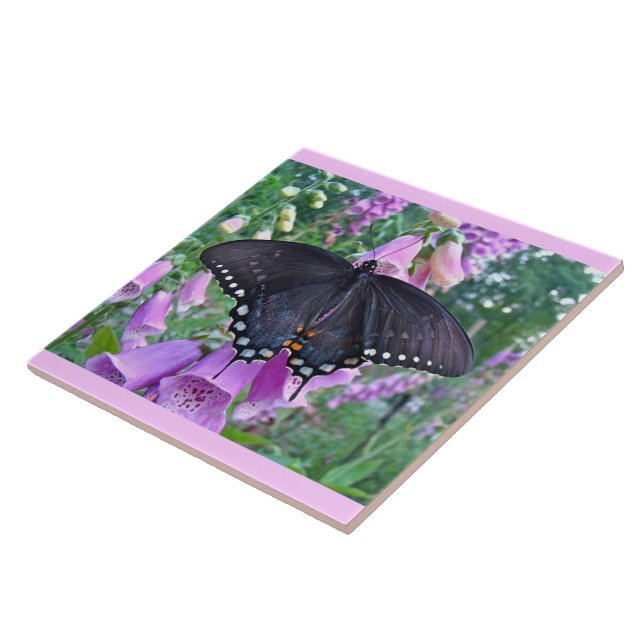 Spicebush Butterfly on Foxgloves Tile (Side)
