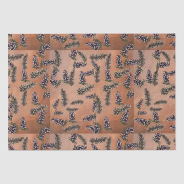 spiced orange with pine cones tissue paper (Front)