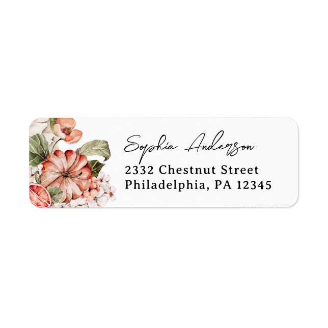 Spiced Pumpkin Fall Autumn Return Address Labels (Front)