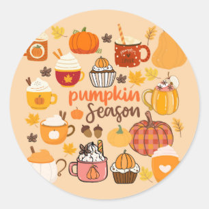 Spiced Pumpkin Season Classic Round Sticker