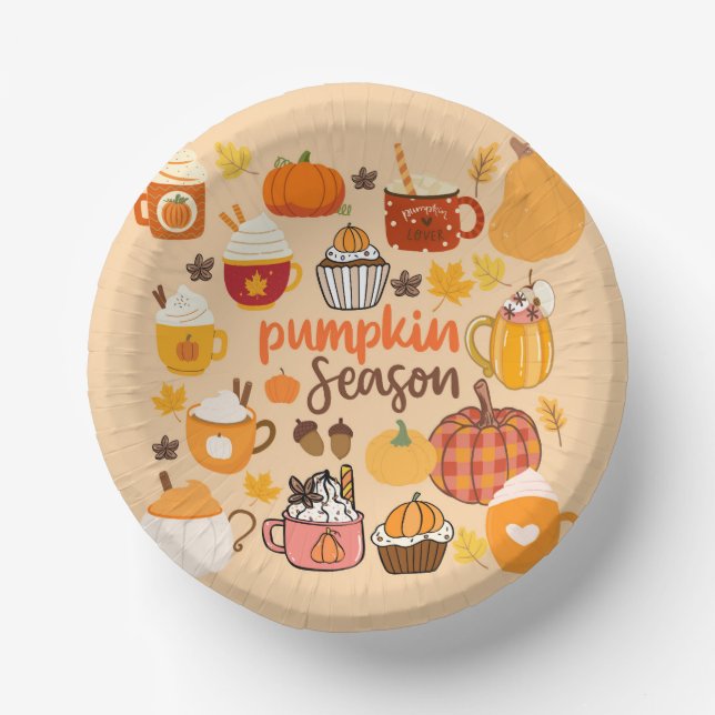 Spiced Pumpkin Season Paper Plate (Front)
