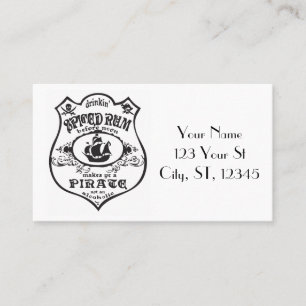 Spiced Rum Pirate Drink Thunder_Cove Business Card
