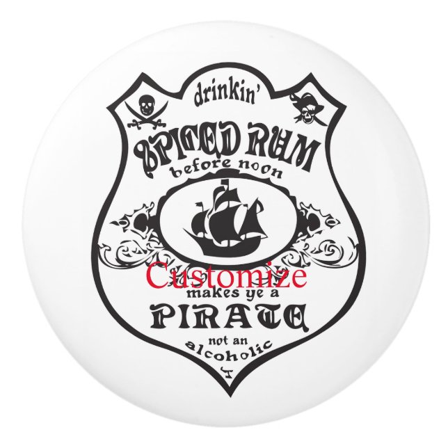 Spiced Rum Pirate Drink Thunder_Cove Ceramic Knob (Front)
