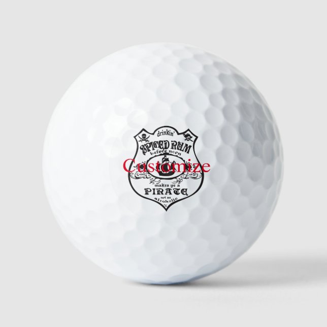 Spiced Rum Pirate Drink Thunder_Cove Golf Balls (Front)