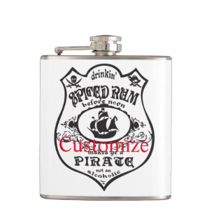 Spiced Rum Pirate Drink Thunder_Cove  Hip Flask
