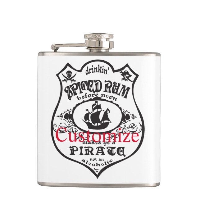 Spiced Rum Pirate Drink Thunder_Cove  Hip Flask (Front)