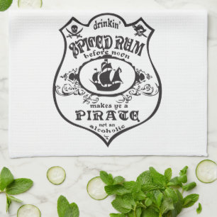 Spiced Rum Pirate Drink Thunder_Cove Kitchen Towel