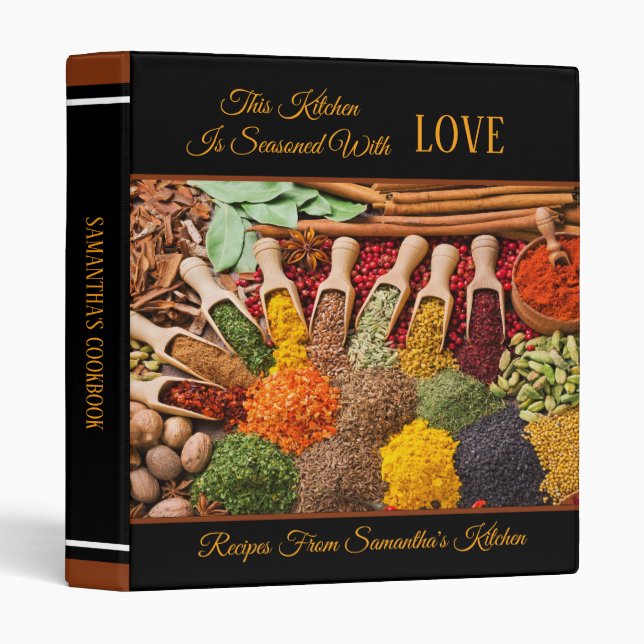 Spiced Up Black Recipe Binder (Front/Spine)
