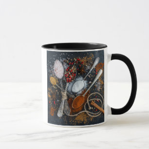 Spices Arranged on Spoons Mug