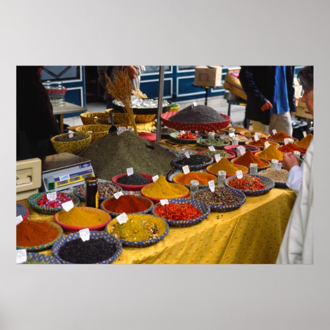 Spices, Market Day, Aix-en-Provence, France Poster (Front)