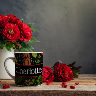 Spices pattern custom name black coffee mug
