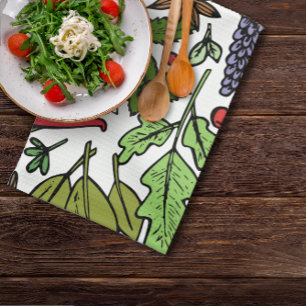 Spices pattern custom name white kitchen towel
