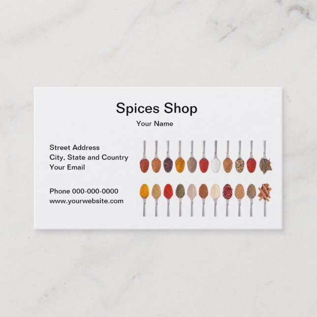 Spices Shop Business Card (Front)