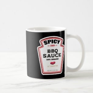 Spicy Bbq Sauce Bottle Label Funny Halloween Costu Coffee Mug