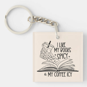 Spicy Books & Icy Coffee Keychain