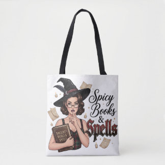 Spicy Books & Spells Witch Tote Bag