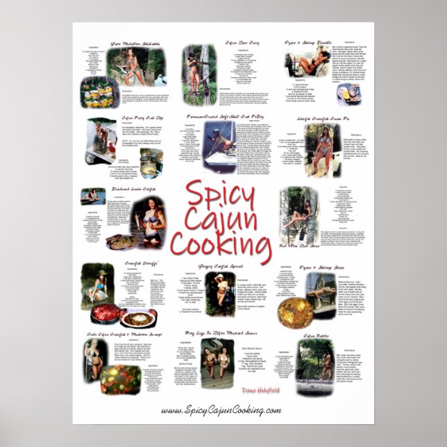 Spicy Cajun Cooking Recipe Poster (Front)