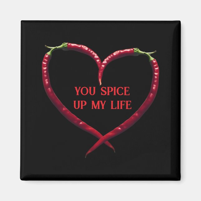 Spicy Chili Pepper Heart  Magnet (Front)