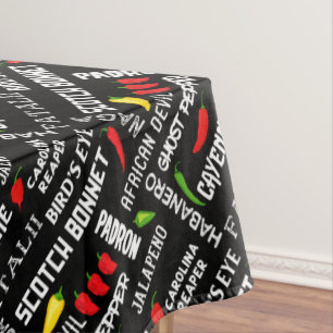 Spicy Chili Pepper Pattern Hot Chillies Tablecloth