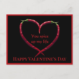 Spicy Chili Pepper Valentine's Day Postcard