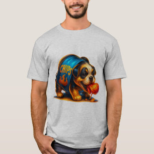 Spicy Chips Puppy T-Shirt   Funny Cute Dog Snack D