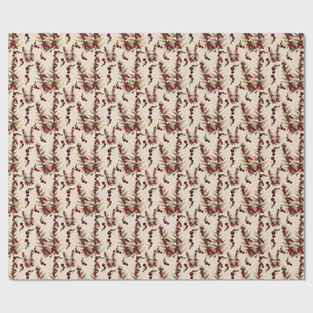 Spicy Christmas Chili Pepper Pattern . Wrapping Paper (Flat)