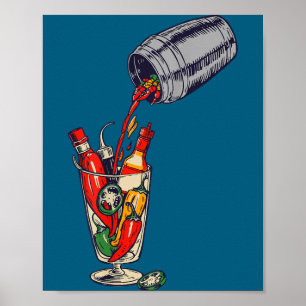 Spicy cocktail funny drinking alcohol liquor poster