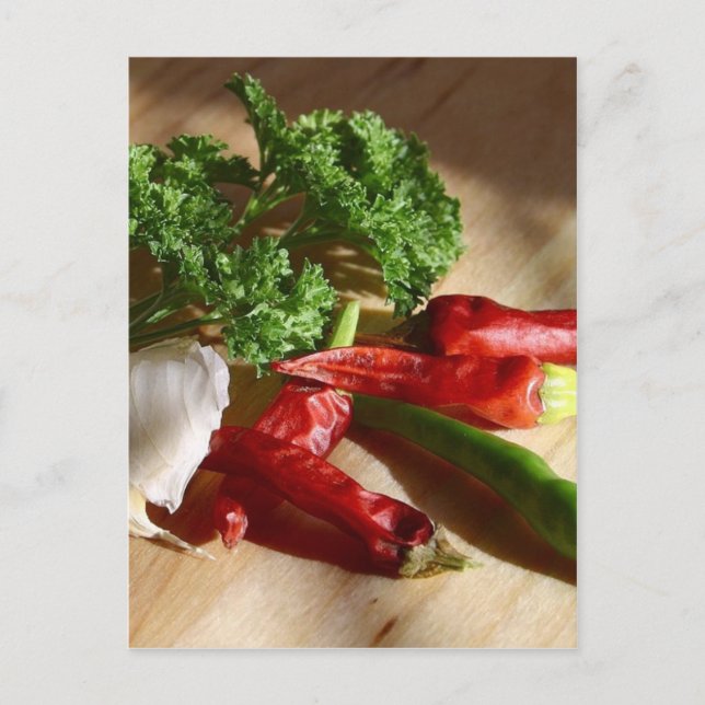 Spicy cuisine art postcard (Front)