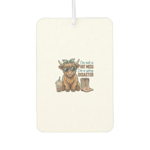 Spicy Disaster Highland Cow Coffee Western Shirt D Air Freshener