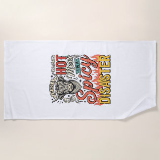 Spicy Disaster Highland Cow Vintage Western Shirt Beach Towel