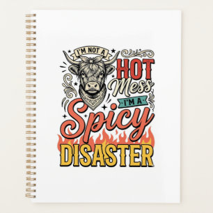 Spicy Disaster Highland Cow Vintage Western Shirt Planner