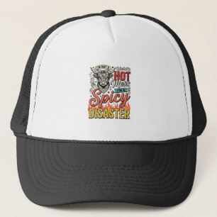 Spicy Disaster Highland Cow Vintage Western Shirt Trucker Hat