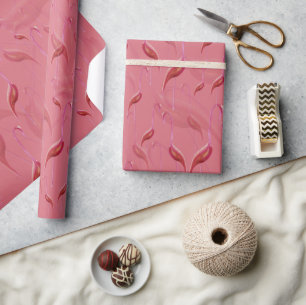 Spicy Elegant Flamingo Coral Pink Wrapping Paper