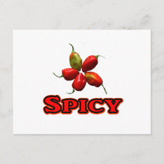 Spicy Five Habanero Hot Pepper Design Postcard