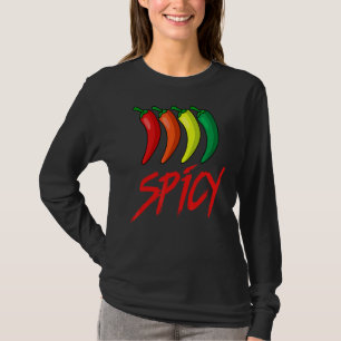 Spicy Fun Hot Chili Sauce Peppers Spicy Food T-Shirt