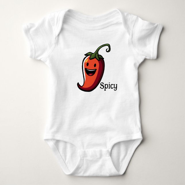 Spicy Hot Pepper  Baby Bodysuit (Front)