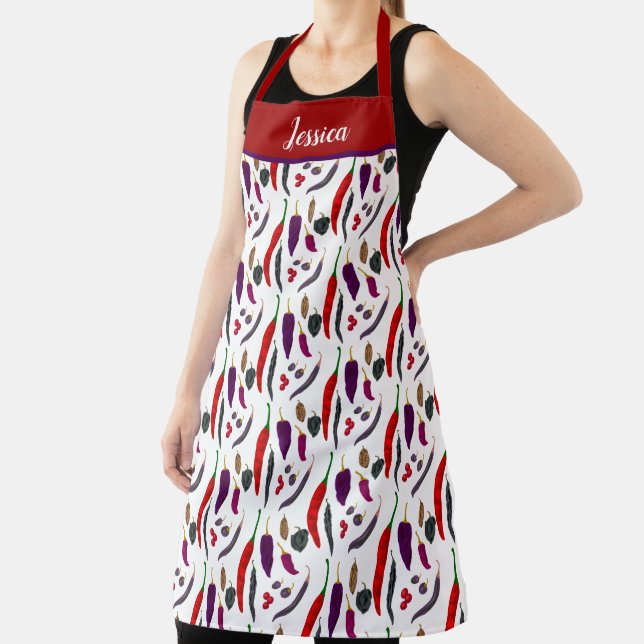 Spicy Hot Peppers Personalized Apron (Insitu)