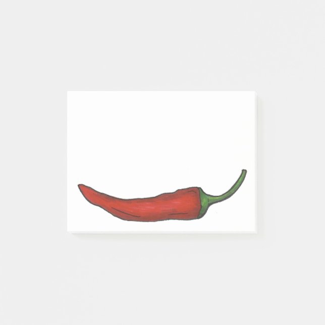 Spicy Hot Red Chili Chile Pepper Vegetable Veggie Post-it Notes (Front)