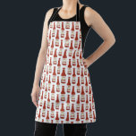 SPICY Hot Sauce Cute Cat Funny Salsa Pattern Apron<br><div class="desc">Add your own text or change the background colour on this awesome apron. Let me know if you'd like something custom made. 
 
 If you buy it,  thank you! Be sure to share a pic on Instagram of it in action and tag me @shoshannahscribbles :)</div>