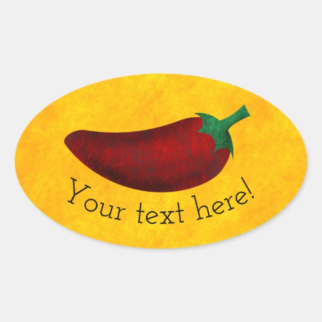 Spicy Hot Southwest Chili Pepper Oval Sticker (Front)