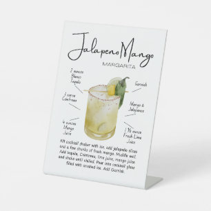 Spicy Jalapeno Mango Margarita Cocktail Pedestal Sign