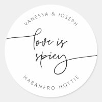 Spicy Jam Jar Label Wedding Favour Sticker G400