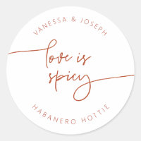 Spicy Jam Jar Label Wedding Favour Sticker G400