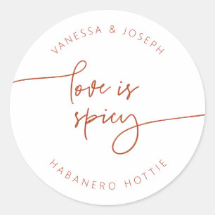 Spicy Jam Jar Label Wedding Favour Sticker G400