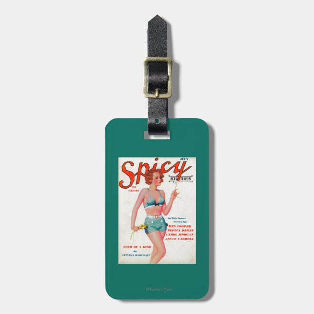 Spicy Magazine Cover Luggage Tag (Front Vertical)