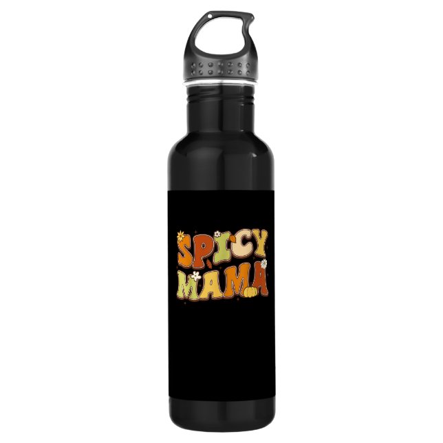 Spicy Mama Happy It’s Fall Y’all Groovy Retro 710 Ml Water Bottle (Front)