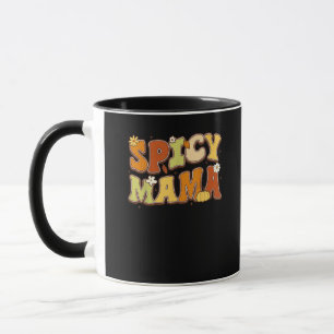 Spicy Mama Happy It’s Fall Y’all Groovy Retro Mug